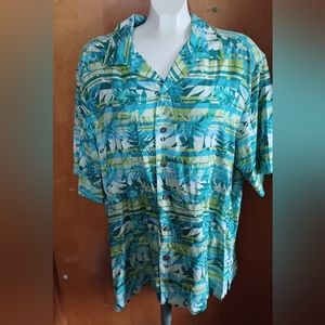 John Ashford Hawaiian Style Silk Shirt XL